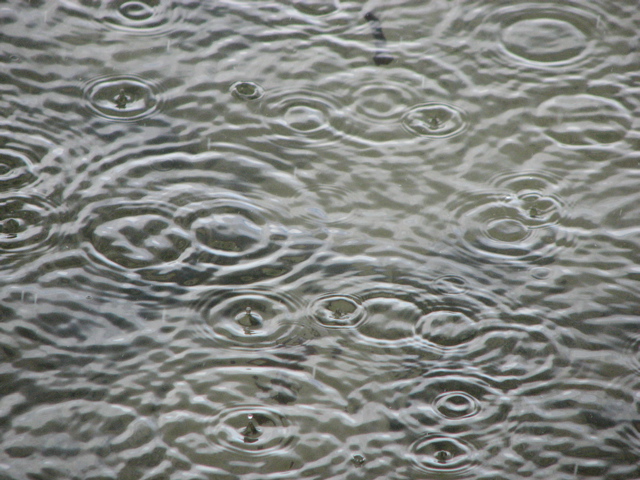 Tropical downpour in the lagoon