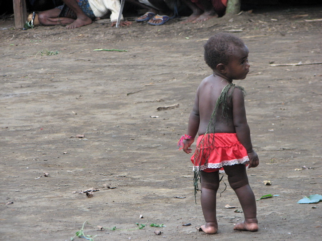 Vanuatan girl with grass garland