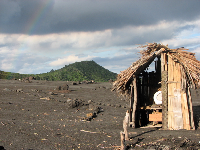 Scenic toilet on slopes of Yasur volcano