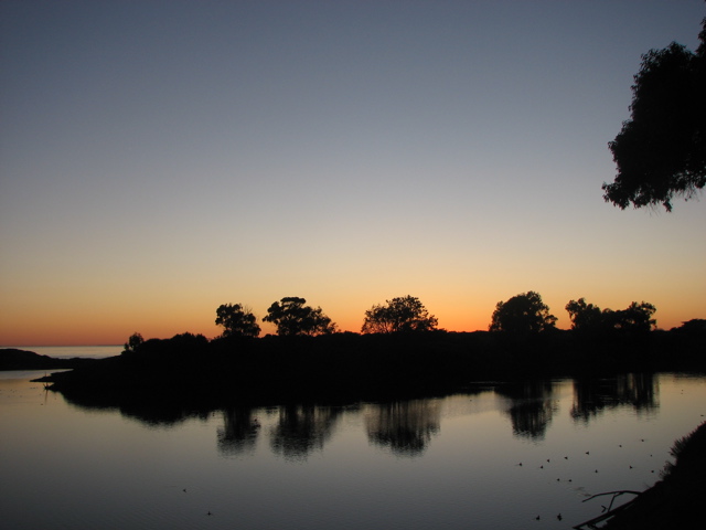 UCSB lagoon at sunset